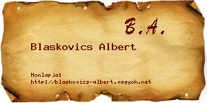 Blaskovics Albert névjegykártya